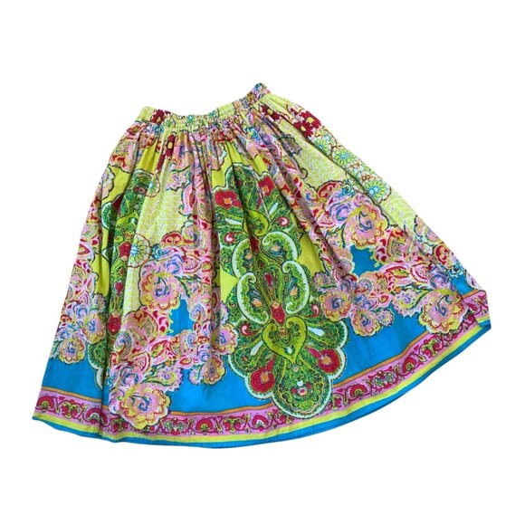 Bedford Fair Novelty Print Art To Wear Neon Boho Midi Skirt PS - Picture 1 of 6